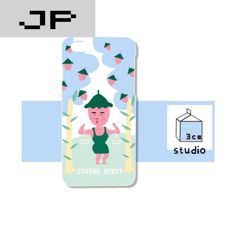 JP潮流品牌韩国原创意文艺 草莓人 苹果6 iphone6s 4.7寸手机壳挂脖全包软壳