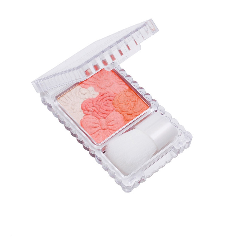 正品日本CANMAKE井田花瓣雕刻五色腮红6g 提亮肤色修容粉 色泽持久 带刷 1#珠光桃花芙蓉
