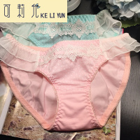 KELIYUN英伦宫廷刺绣糖果纯棉蕾丝边性感内裤 女舒适棉质面料三角裤