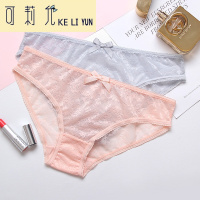KELIYUN内裤女 性感低腰蕾丝面料纯色透明黑白色内裤欧美女士三角内裤头