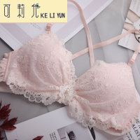KELIYUN甜美可爱刺绣文胸套装三角杯夏薄款雪纺内衣无钢圈聚拢胸罩