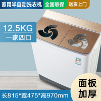 志高(CHIGO)洗衣机半自动10kg大容量家用双桶双缸双筒租房用迷你儿童小型_12.5公斤金色钢化玻璃