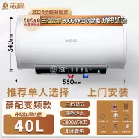 志高(CHIGO)上门电热水器家用卫生间洗澡一级能效50升储水式小型_40升速热三档变频出水断电单人上门