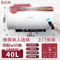 志高(CHIGO)上门电热水器家用卫生间洗澡一级能效50升储水式小型_40升手机预约一级能效三档变频免洗电阻镁棒内胆上门