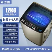 志高(CHIGO)8.210KG全自动洗衣机家用小型大容量波轮租房宿舍用洗烘一体_12金色12KG蓝光智能风干