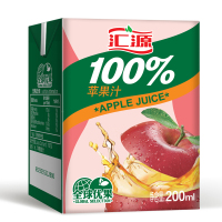 汇源果汁100%浓缩纯果汁 苹果汁饮料200ml*24盒