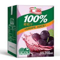汇源果汁100%葡萄汁饮料无添加 智利葡萄200ml*24盒