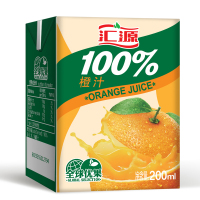 汇源果汁100%浓缩纯果汁饮料VC橙汁无添加 200ml*24盒便捷卫生