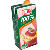 【官方旗舰店】汇源果汁1L 100%纯果汁 苹果汁 无添加 果蔬汁 饮料 1L*12盒