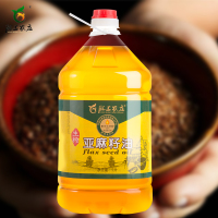 【中华特色】天水馆 隴上农庄 生榨亚麻籽油5升 家庭食用 胡麻油 包邮 西北