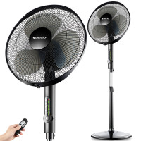 格力(GREE)遥控落地扇家用静音电风扇定时3叶FD-4009B 黑