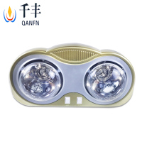 千丰壁挂式浴霸 挂式浴室暖灯 二灯双灯暖取暖卫生间传统浴霸 金二灯0.5米线时尚银泡