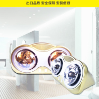 千丰壁挂式浴霸 挂式浴室暖灯 二灯双灯暖取暖卫生间传统浴霸 金二灯0.5米线时尚银泡