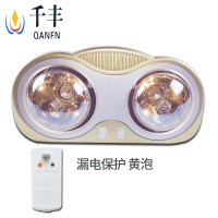 千丰壁挂式浴霸 挂式浴室暖灯 二灯双灯暖取暖卫生间传统浴霸 金二灯 0.5米线护眼 漏电保护黄泡