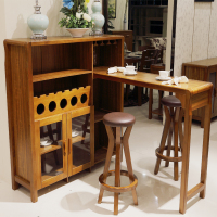 慕珀家具 酒柜 实木酒柜 美式双门酒柜 实木家具小酒柜 美式隔断柜 全实木单门玻璃酒柜 客厅装饰柜储物柜