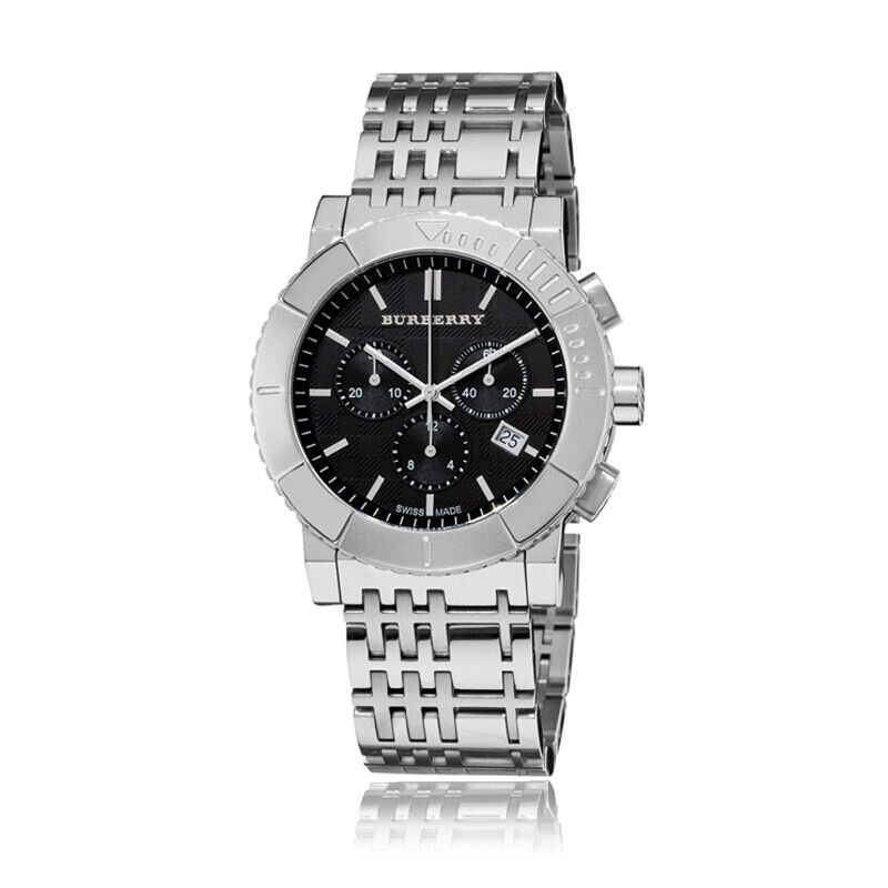 博柏利burberry欧美品牌手表男士圆盘三眼多功能腕表石英表男bu