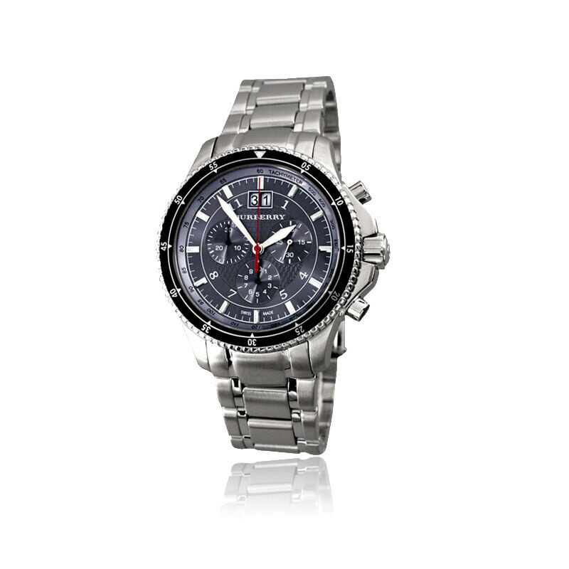 博柏利burberry手表欧美品牌三眼圆盘男士腕表石英表男bu7600bu7603