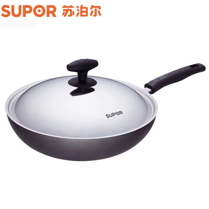 苏泊尔核晶无油烟炒锅PC30Q3电磁炉通用 无烟不粘炒锅图片