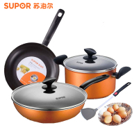 苏泊尔(SUPOR) 晶彩无油烟不粘锅三件套装锅具TP1613K 炒锅煎锅汤锅电磁炉适用锅具 TP1613K 套装