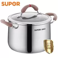 苏泊尔(SUPOR)304不锈钢汤锅芯彩系列22cm炖锅煲汤煮锅煮粥煮面锅燃气灶电磁炉通用锅具RT22AA1