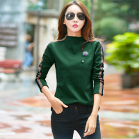 朵维思2017新款韩版女士加绒加厚上衣修身超柔保暖长袖打底衫卫衣