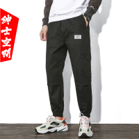 绅士空间[两件装]2021春季新款休闲裤男士修身棉九分裤韩版小脚工装裤男束脚裤ML.Z217+Z216