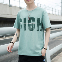 绅士空间2021夏季新款ins潮牌潮流五分半袖体恤宽松纯棉时尚休闲T恤男JC.T350