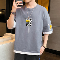 绅士空间2021夏季青少年男士T恤印花纯棉上衣韩版修身圆领短袖打底衫男HL.3107