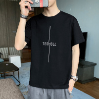 绅士空间2021夏季青少年男士T恤韩版宽松圆领短袖打底衫印花上衣男JC.T266