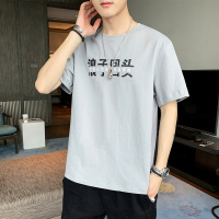 绅士空间2021夏季青少年男士T恤韩版宽松圆领短袖打底衫印花上衣男JC.T265