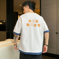 绅士空间2021新款夏季青年男士T恤男韩版圆领短袖打底衫印花上衣男短袖男HL.3112