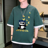绅士空间2021夏季新款卡通T恤男短袖韩版宽松休闲时尚T恤大码男装HL.3116