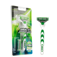 Gillette/吉列锋速3敏锐手动剃须刀刮胡刀架2刀头3层刀片盒子须泡