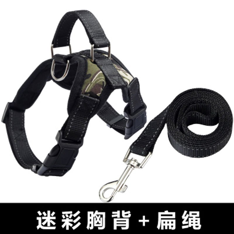 [15-100斤胸背带+绳子套装]狗链子狗狗牵引绳金毛遛狗绳胸背带背心大型犬中型犬项圈狗狗宠物日常出行用品