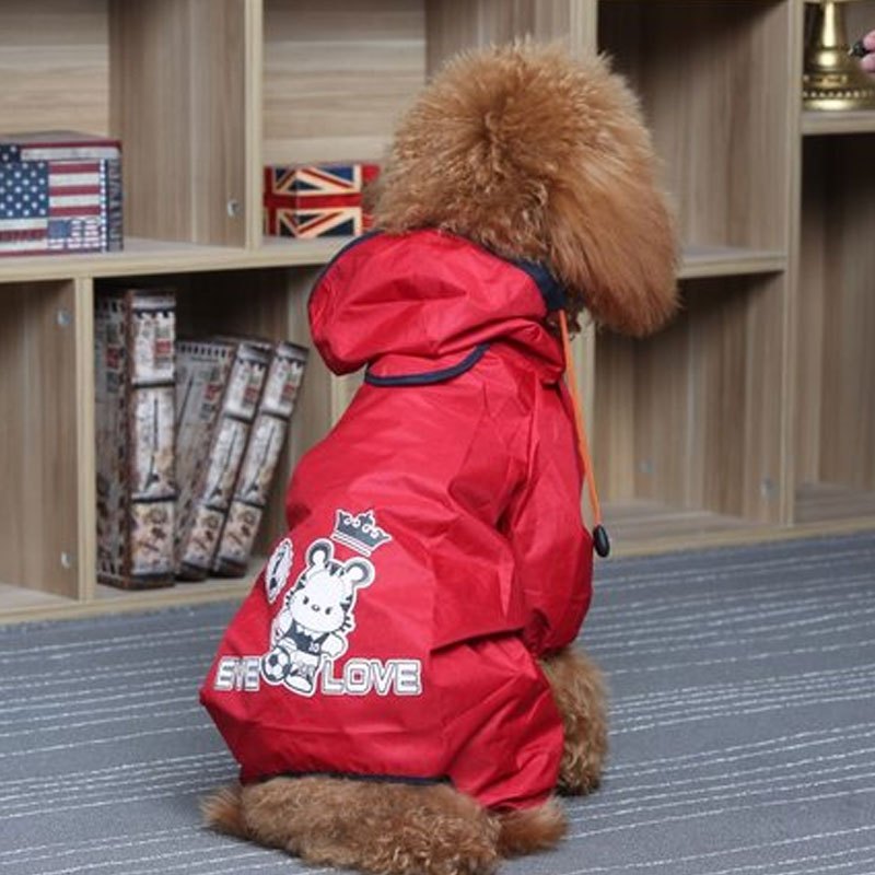 小狗衣服狗雨衣小型犬宠物泰迪比熊四脚防水衣狗狗雨披夏装中型犬舒适时尚创意宠物用品宠物服饰及配件宠物雨衣