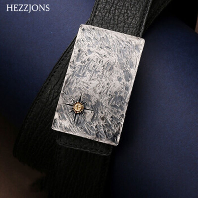 赫泽琼斯hezzjons黄金皮带新款鲨鱼皮皮带999纯银裤带复古真皮奢华