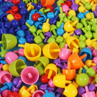 摩彩MOCAI 创意蘑菇钉拼插板组合蘑菇丁200块以上3岁以上塑料拼图儿童插珠益智玩具3-4-6-7岁玩具 295颗