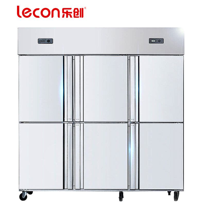 乐创/lecon珍轩 商用立式冰柜 冷冻柜冷藏柜 保鲜柜六门冰箱 双机双温 大型商厨柜 冷肉柜 冰吧奶茶设备图片