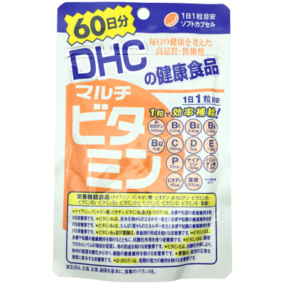 DHC 翠蝶诗 复合综合维生素软胶囊 60粒 60日份 1袋装 含维生素B族叶酸维生素E维C 日本