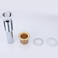 汉轩 洗脸盆下水器面盆下水器洗手盆台盆洗衣池落水器下水管套装排水管弹跳翻板陶瓷盆下水器配件 电镀套装