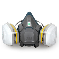 3M 6502配6057防毒面具防尘毒七件套多功能防护口罩防有机蒸气酸性气体氯化氢夏季透气 6502半面具配6057七件