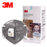 3M 9542V/9541V口罩 KN95级活性炭呼吸阀雾霾粉尘喷漆异味装修针织带20只装透气