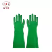 双安 耐酸碱手套 绿色耐腐蚀手套 防强酸强碱手套40/45cm