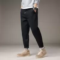 金盾(KIN DON)春夏季休闲裤男黑色长裤百搭修身小脚韩版潮流纯色裤子