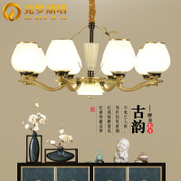 新中式吊灯客厅灯全铜现代简约大气家用中国风卧室灯餐厅灯具别墅