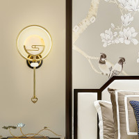 新中式壁灯轻奢全铜客厅楼梯灯卧室个性创意床头灯现代简约电视背景墙壁灯