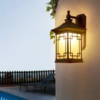 克罗斯塔 壁灯新中式户外防水别墅门口阳台走廊庭院花园创意室外防水墙复古灯具
