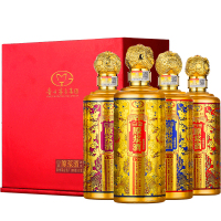 白金原浆酒52度浓酱兼香型白酒送礼盒装整箱500ml*4瓶龙腾四海