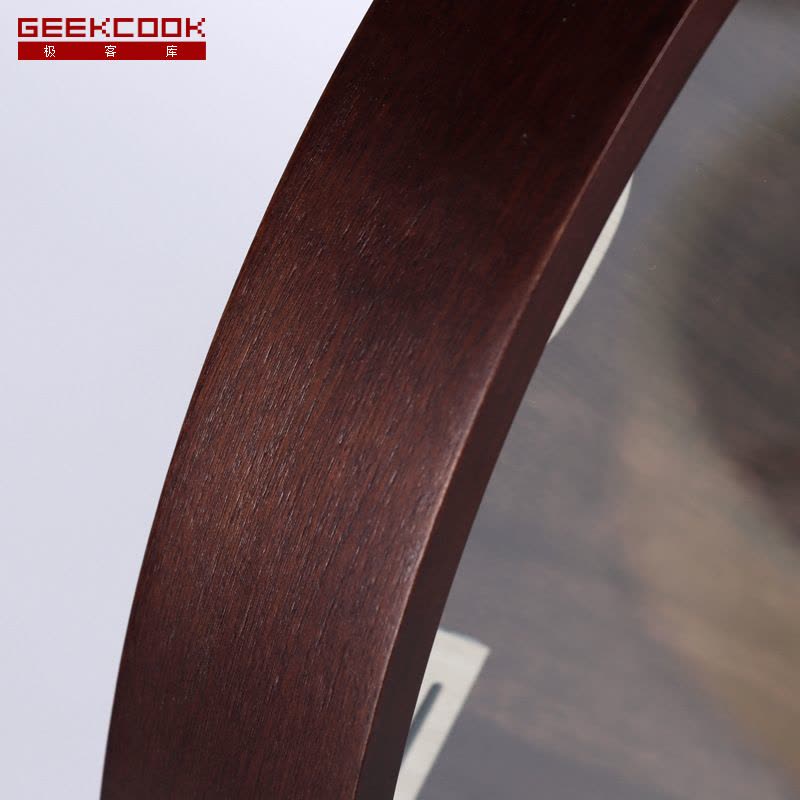 极客库GEEKCOOK新中式木质14英寸挂钟静音客厅办公古典时钟表复古中国风石英挂表GK100054图片