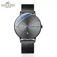梭伦(SOLLEN)手表男自动机械表新款时尚商务休闲男表潮防水概念简约超薄SL-305
